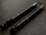 BLADESUSA 12" Black Wood Nunchaku with Chrome Studs - SE-1001-ST