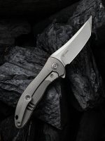 WE Knife Co. Mini Synergy Tanto Knife Gray Titanium (3" Stonewash) - 2012A - Image 2