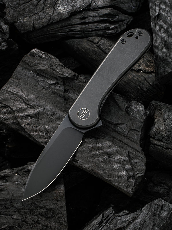 WE Knife Company Elementum Black Titanium Handle Black Stonewashed CPM 20CV Blade WE18062X-3