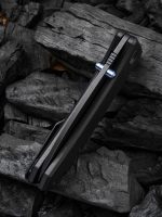 We Knife Company Ben Petersen Banter Folding Knife 2.9" S35VN Black Stonewashed Spear Point Blade, Black G10 Handles - 2004B - Image 10