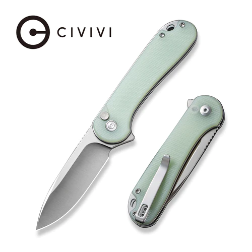 CIVIVI Button Lock Elementum II Knife Natural G10 Handle (2.96" Satin Finished Nitro-V Blade) C18062P-2 -