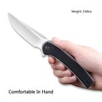 Civivi Asticus Flipper Knife - Black G10 Handle (3.80'' Satin D2) C2002D - Image 6