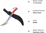Snake Eye Tactical Rainbow Fantasy Sword w/Nylon Sheath Machete Outdoors Camping - WG871BKRB - Image 2