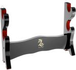 Ten Ryu Sword Stand, Black, Lacquer Finish, Red Velvet Holders - MA-2SD