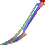 Snake Eye Tactical Rainbow Fantasy Sword w/Nylon Sheath Machete Outdoors Camping - WG871BKRB - Image 5