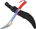 Snake Eye Tactical Rainbow Fantasy Sword w/Nylon Sheath Machete Outdoors Camping - WG871BKRB