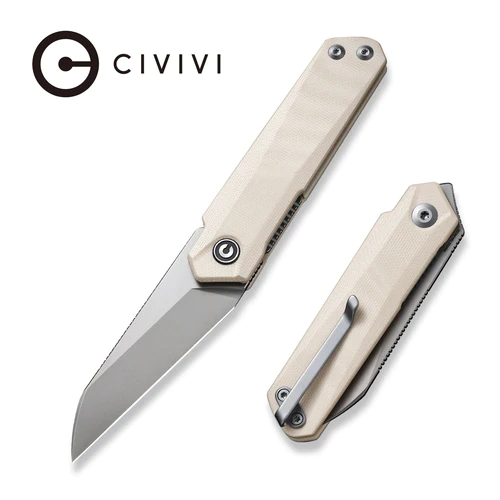 6391ace427ade714b70fb966024ae804_1a4613b2-0f0f-48b3-af5e-ae223bf1e9dc_500x CIVIVI Ki-V Plus Front Flipper Knife Ivory G10 Handle (2.52" Silver Bead Blasted Nitro-V Blade) C20005B-2 - Image 1