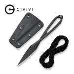 CIVIVI Black D-Art Fixed Blade Neck Knife With Kydex Sheath