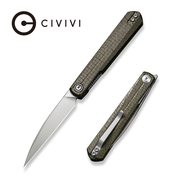 6391ace427ade714b70fb966024ae804_a7cdb726-cb92-4f8d-b243-c876d16a3c36_700x CIVIVI Clavi Front Flipper Knife Micarta Handle (3.06" Nitro-V Blade) - C21019-3 - Image 1