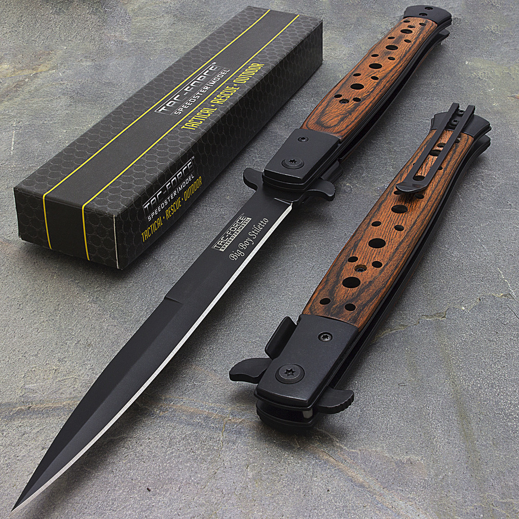 TAC-FORCE Huge Classic Big Boy Stiletto Pocket Knife 12.5" Overall - TF-547WD