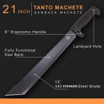 Snake Eye ' Monster' Machete ' W/ Heavy Duty Construction, Ergonomic Non-Slip Handle and Belt Sheath for Gardening, Bush-craft-Hunting and Outdoors - YML12-BK - Image 7