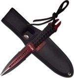 MTech USA Fixed Blade Knife, Double-Edged Blade, Red Handle, 8.5" Overall - MT-20-75RD