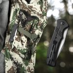CIVIVI Folding Pocket Knife, Button Lock Flipper Cogent Knife 14C28N Blade Black Micarta Handle for Outdoor EDC Camping C20038D-7 - Image 12