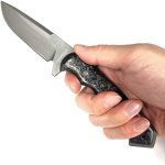 Defcon D2 Tool Steel Hunting Fixed Blade Knife I 4" Blade I w/ Kydex Sheath I Forged Carbon Fibre Resin Handle W/ Copper Flakes - TD007BK-1 - Image 5