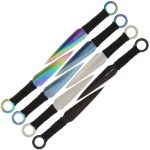 8pc Multi-coloured Throwing Knife Set & Case - - Image 2