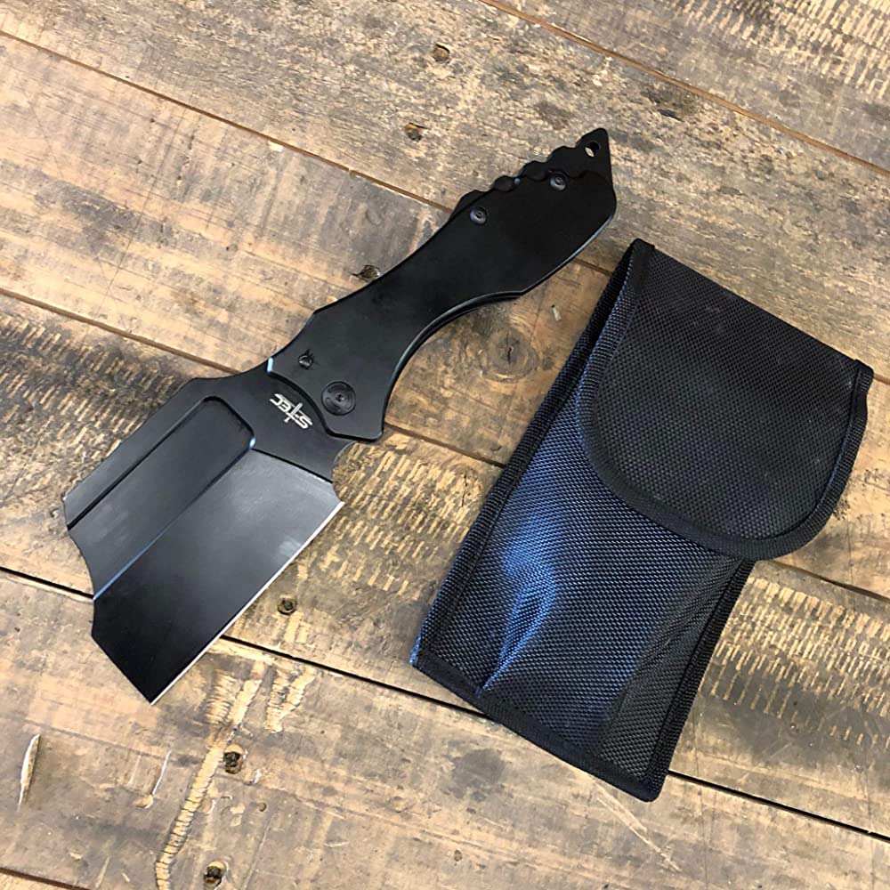 91C8V2IZuQL._AC_UF1000 10.75" "The Hulk" - Extreme Giant Stainless Steel Tactical Folding Cleaver Knife Hunting Camping Outdoor - TS020BK - Image 1