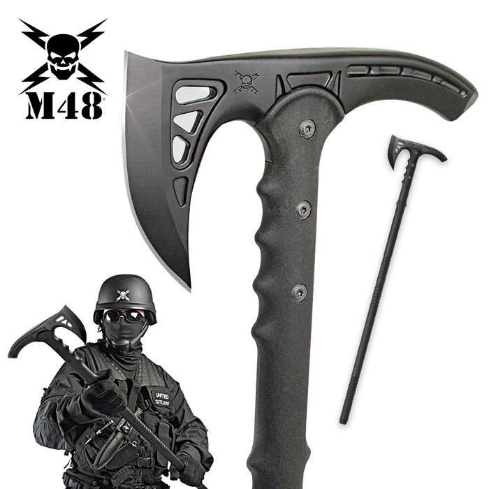 A06-UC2905_new M48 Kommando Survival Axe Tactical Hiking Staff - UC2905 - Image 1
