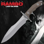 UNITED CUTLERY Rambo Last Blood Knife And Sheath - Authorized By Stallone, 7cr17 Stainless Steel Blade, Micarta Handle - Official Item! - UC3461