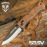 BUSHMASTER EXPLORER POCKET KNIFE - S35V STEEL BLADE, ZEBRA WOOD HANDLE SCALES, BALL BEARING PIVOT LOCK - CLOSED 4 3/8” - UC3441