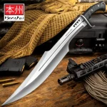 HONSHU SPARTAN SWORD AND SHEATH - 7CR13 STAINLESS STEEL BLADE, GRIPPY TPR HANDLE, STAINLESS STEEL GUARD - LENGTH 23” - UC3345