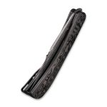 CIVIVI Appalachian Drifter II Front Flipper Knife Rose Carbon Fiber Handle With Twill Carbon Fiber Bolster (2.96" Black Hand Rubbed Damascus) C 19010C-DS3 - Image 2