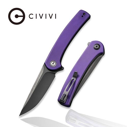 C19026B-4_500x Civivi Mini Asticus Flipper Knife Purple G10 Handle (3.25" Black Stonewashed 10Cr15CoMoV) C19026B-4 - Image 1