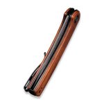 Civivi Mini Asticus Flipper Knife Cuibourtia Wood Handle (3.25" Black Hand Rubbed Damascus) - Image 2