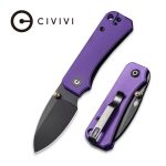 Civivi Baby Banter Thumb Stud Knife Purple G10 Handle (2.34" Black Stonewashed Nitro-V) C19068S-4