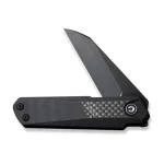 CIVIVI Ki-V Plus Front Flipper Knife Twill Carbon Fiber Overlay On Black G10 Handle (2.52" Black Stonewashed Nitro-V Blade) C20005B-3 - Image 3
