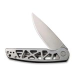 Civivi Perf Flipper Knife - Plain Skeletonized Steel Handle (3.12'' Stonewashed Nitro-V) C20006-A - Image 2