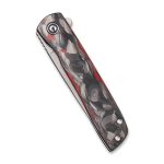 Civivi Bo Flipper Knife - Carbon Fiber Red Handle (2.92'' Gray Stonewashed Nitro-V) C20009B-B - Image 6