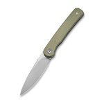 Civivi Stylum Front Flipper / Slip Joint Knife - Olive Micarta Handle (2.96'' Gray Stonewashed 10Cr15CoMoV) - UK FRIENDLY CARRY KNIFE - C20010B-B - Image 3