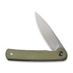 Civivi Stylum Front Flipper / Slip Joint Knife - Olive Micarta Handle (2.96'' Gray Stonewashed 10Cr15CoMoV) - UK FRIENDLY CARRY KNIFE - C20010B-B - Image 5