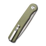 Civivi Stylum Front Flipper / Slip Joint Knife - Olive Micarta Handle (2.96'' Gray Stonewashed 10Cr15CoMoV) - UK FRIENDLY CARRY KNIFE - C20010B-B - Image 6