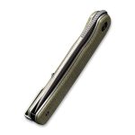 Civivi Stylum Front Flipper / Slip Joint Knife - Olive Micarta Handle (2.96'' Gray Stonewashed 10Cr15CoMoV) - UK FRIENDLY CARRY KNIFE - C20010B-B - Image 2