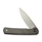 CIVIVI Stylum Front Flipper / Slip Joint Knife - Dark Green Micarta Handle (2.96'' Gray Stonewashed 10Cr15CoMoV) - UK FRIENDLY CARRY KNIFE - C20010B-C - Image 5