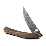 CIVIVI Lazar Front Flipper Knife C20013-DS2 - Black Hand Rubbed Brass Handle (3.31" Black Hand Rubbed Damascus) C 20013-DS2 - Image 5