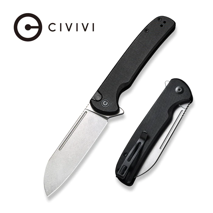 CIVIVI Chevalier Button Lock and Flipper Opener G10 Handle (3.46" 14C28N Blade)
