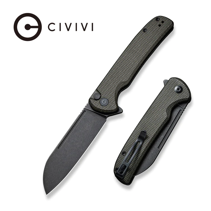 C20022-2_Chevalier_Main_700x CIVIVI Chevalier Button Lock and Flipper Opener Micarta Handle (3.46" 14C28N Blade) - Image 1