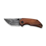 CIVIVI Thug 2 Thumb Stud Knife Cuibourtia Wood Handle (2.69" Black Hand Rubbed Damascus) C20028C-DS1 - Image 3