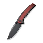 CIVIVI Teraxe Flipper Knife Black Steel Handle With Burgundy G10 Inlay (3.48" Black Stonewashed Nitro-V Blade) C20036-1 - Image 7