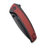 CIVIVI Teraxe Flipper Knife Black Steel Handle With Burgundy G10 Inlay (3.48" Black Stonewashed Nitro-V Blade) C20036-1 - Image 3