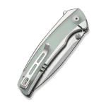 CIVIVI Teraxe Flipper Knife Plain Steel Handle With Natural G10 Inlay (3.48" Silver Bead Blasted Nitro-V Blade) C20036-2 - Image 2