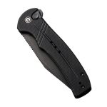 CIVIVI Cogent Pocket Knife with Button Lock and Flipper Opener Black G10 handle (3.47" Black Stonewashed 14C28N) C 20038D-1 - Image 6