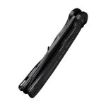 CIVIVI Cogent Pocket Knife with Button Lock and Flipper Opener Black G10 handle (3.47" Black Stonewashed 14C28N) C 20038D-1 - Image 8