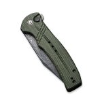 CIVIVI Cogent Pocket Knife with Button Lock and Flipper Opener C20038D-DS1 - Green Micarta Handle (3.47" Black Hand Rubbed Damascus) C 20038D-DS1 - Image 7
