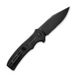 CIVIVI Cogent Pocket Knife with Button Lock and Flipper Opener - Black G10 handle (3.47" Black Stonewashed 14C28N With Half Serrated) C 20038E-1 - Image 3