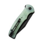 CIVIVI Cogent Pocket Knife with Button Lock and Flipper Opener - Natural G10 Handle (3.47" Black Stonewashed 14C28N With Half Serrated) C 20038E-3 - Image 3
