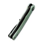 CIVIVI Cogent Pocket Knife with Button Lock and Flipper Opener - Natural G10 Handle (3.47" Black Stonewashed 14C28N With Half Serrated) C 20038E-3 - Image 2