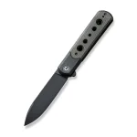 CIVIVI Banneret Flipper Knife Black Steel Handle With Drak Green Canvas Micarta Inlay (3.48" Black Stonewashed Nitro-V) C20040D- - Image 2